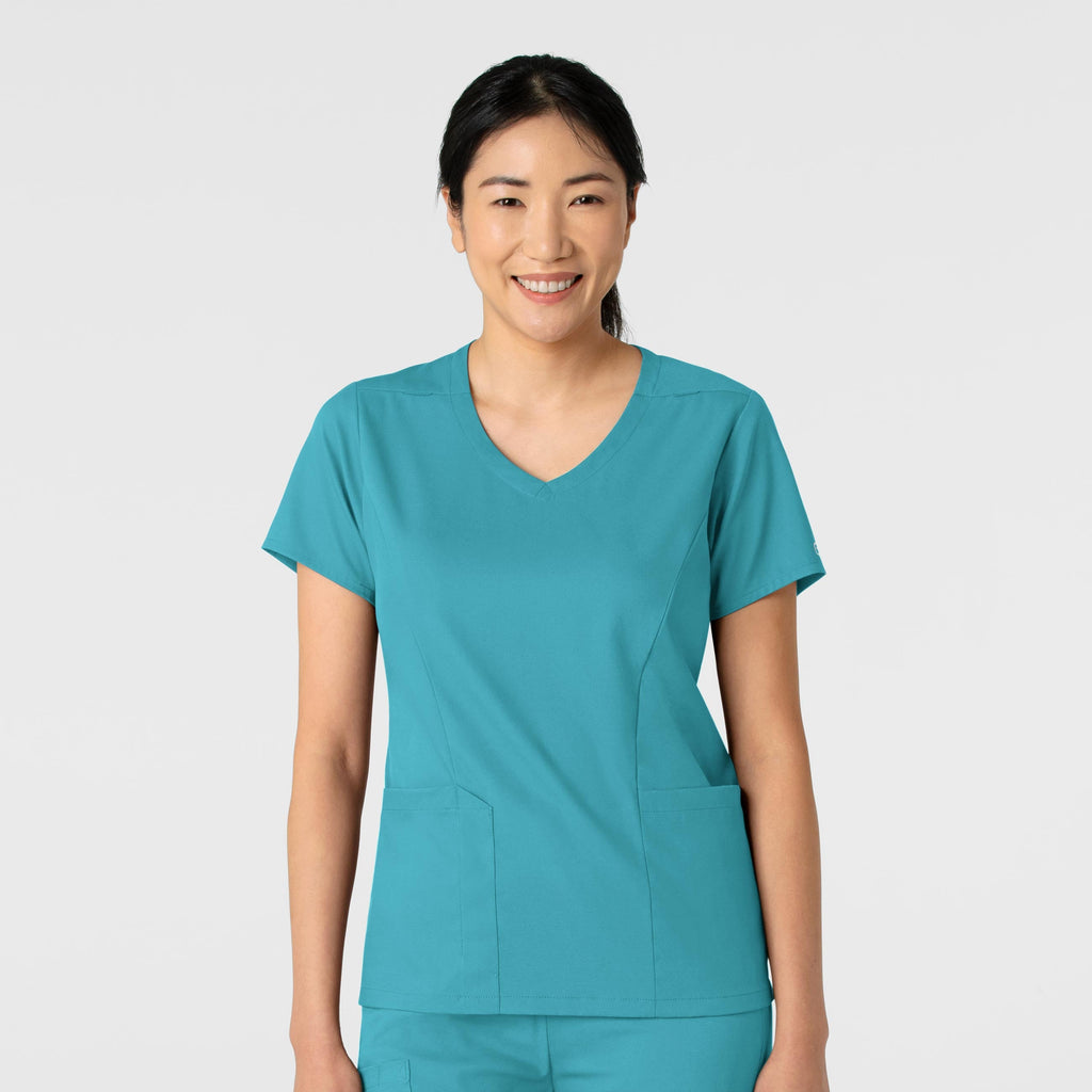 Boundless 6251 2-Pocket V-Neck Scrub Top Teal