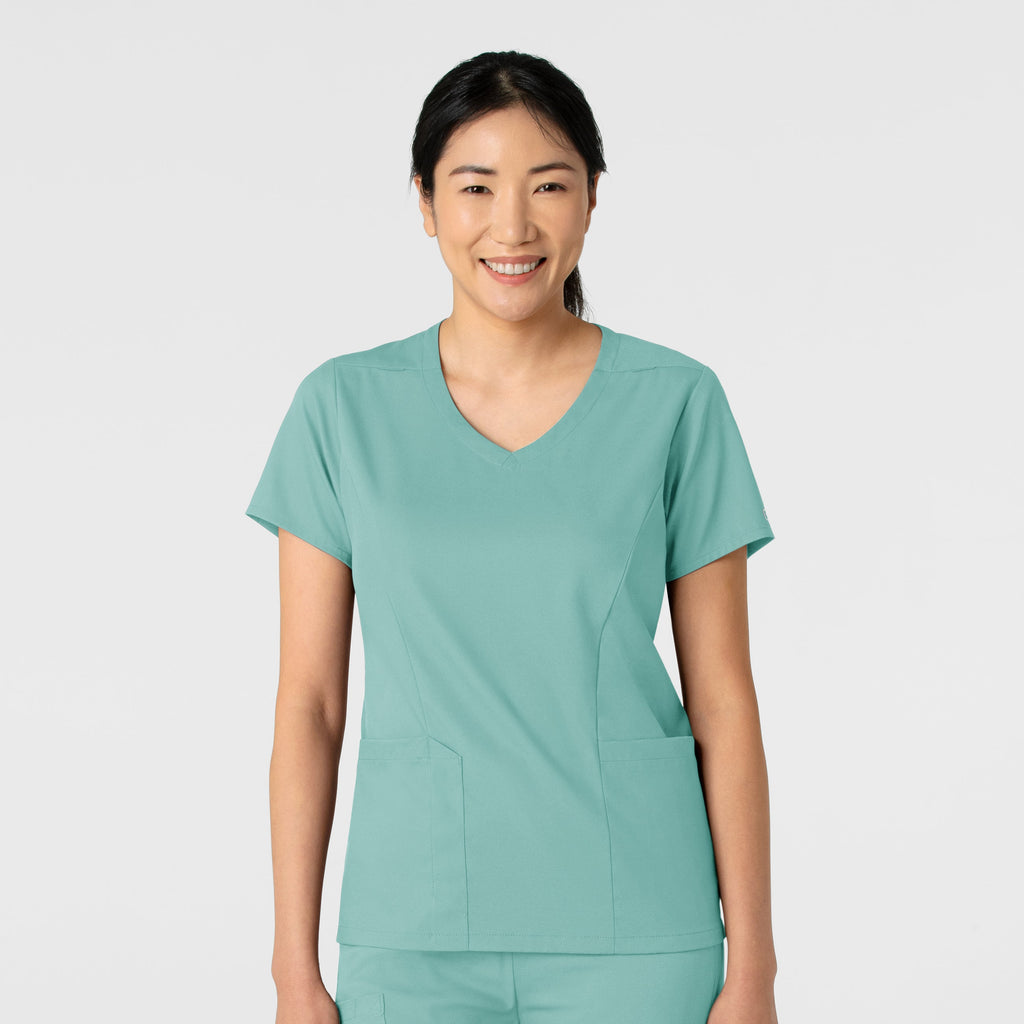 Boundless 6251 2-Pocket V-Neck Scrub Top Turquoise