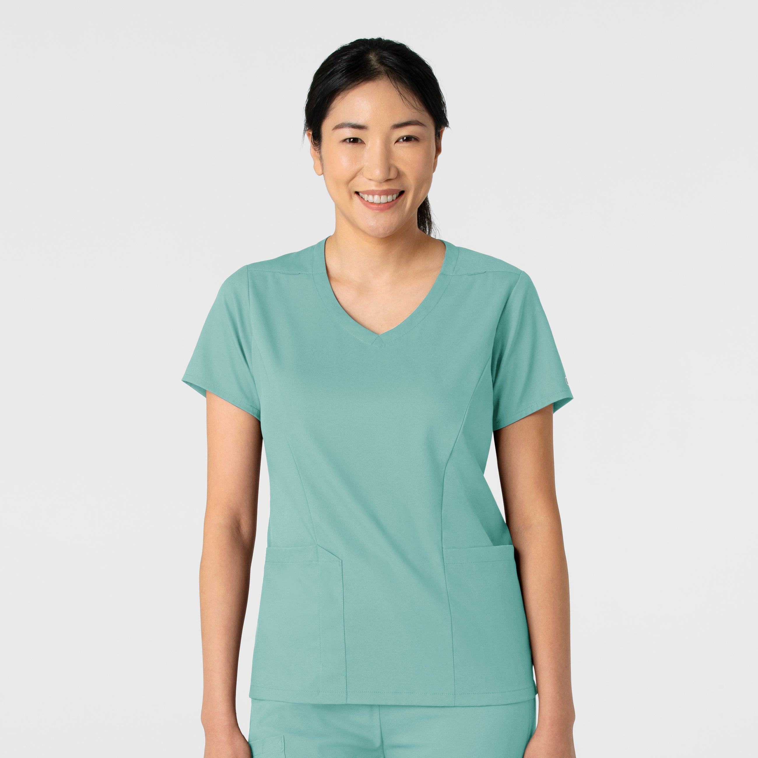 Boundless 6251 2-Pocket V-Neck Scrub Top Turquoise