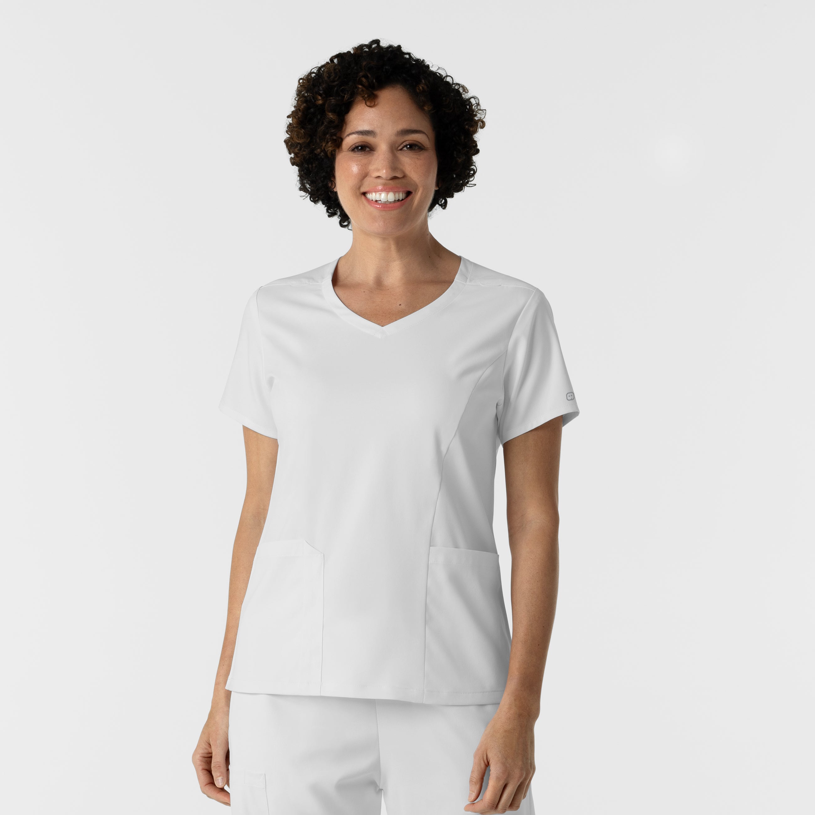Boundless 6251 2-Pocket V-Neck Scrub Top White