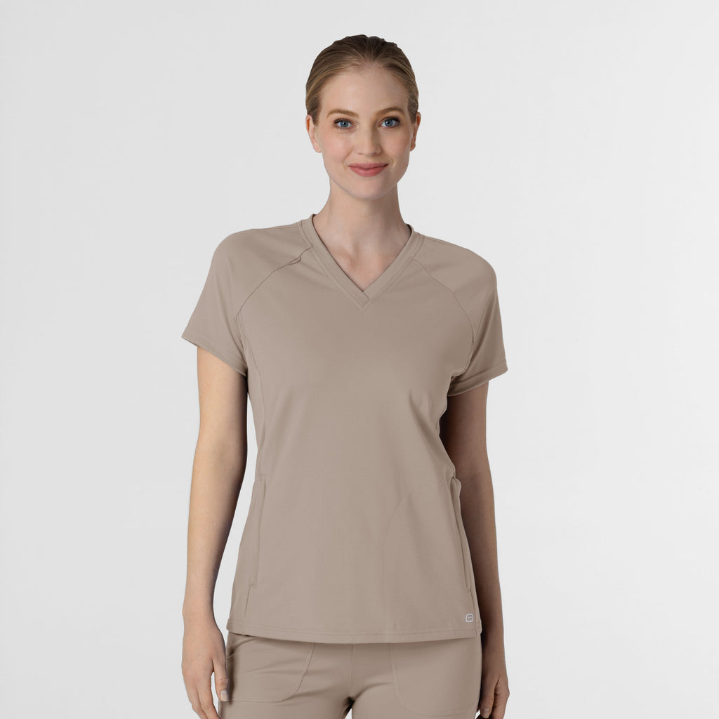 RENEW 6259 Knit Flex-n-Reach V-Neck Raglan Scrub Top Haze