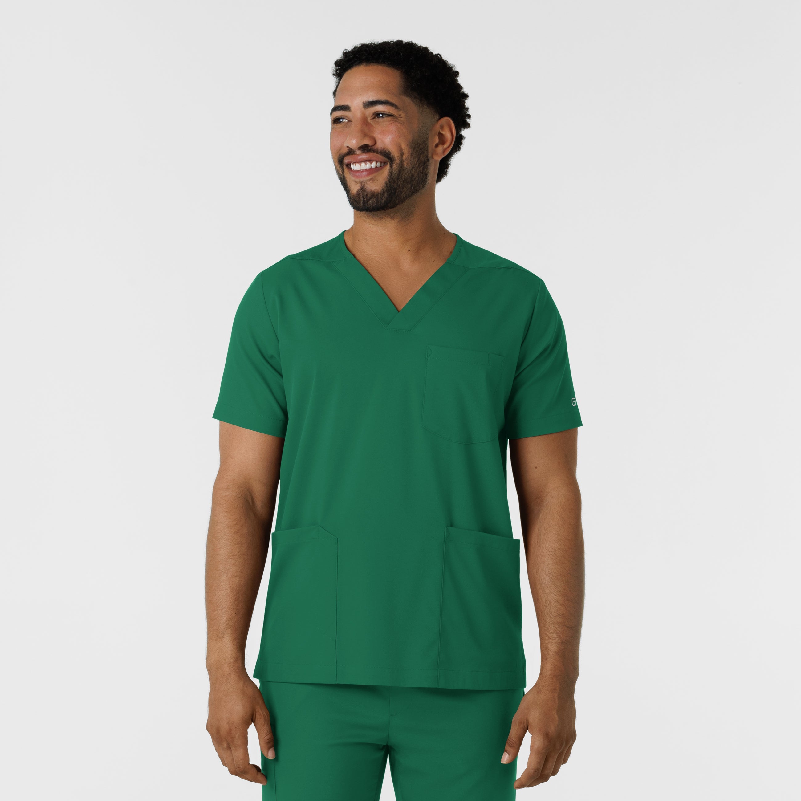 Boundless 6351 Men's Multi Pocket V-Neck Scrub Top Hunter