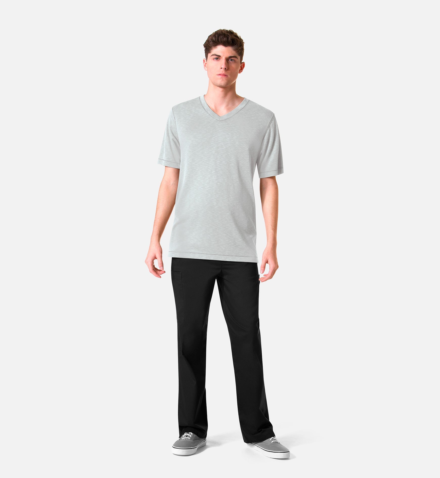 Knit 6409 Men's Short Sleeve Modal Tee Light Gray