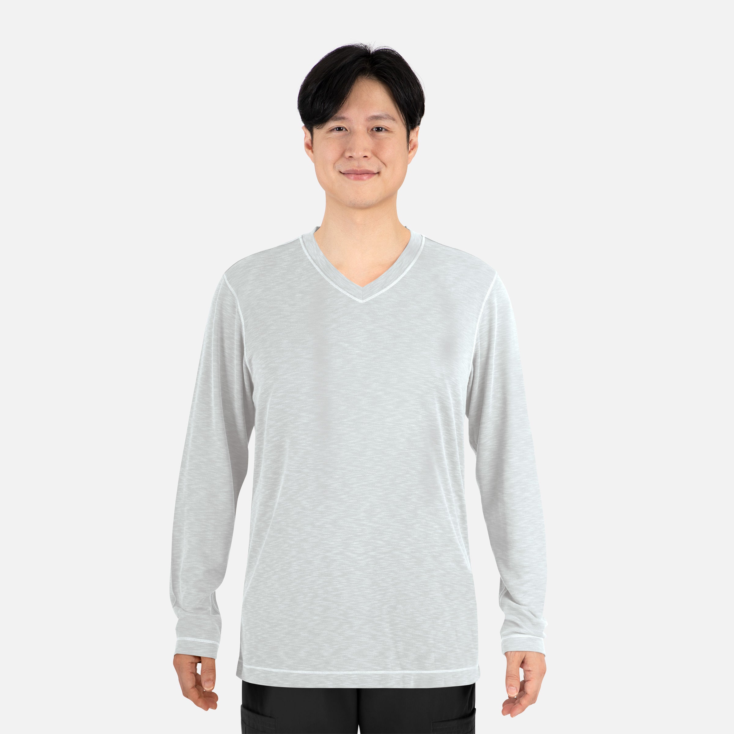 Knit 6429 Men's Long Sleeve Modal Tee Light Gray