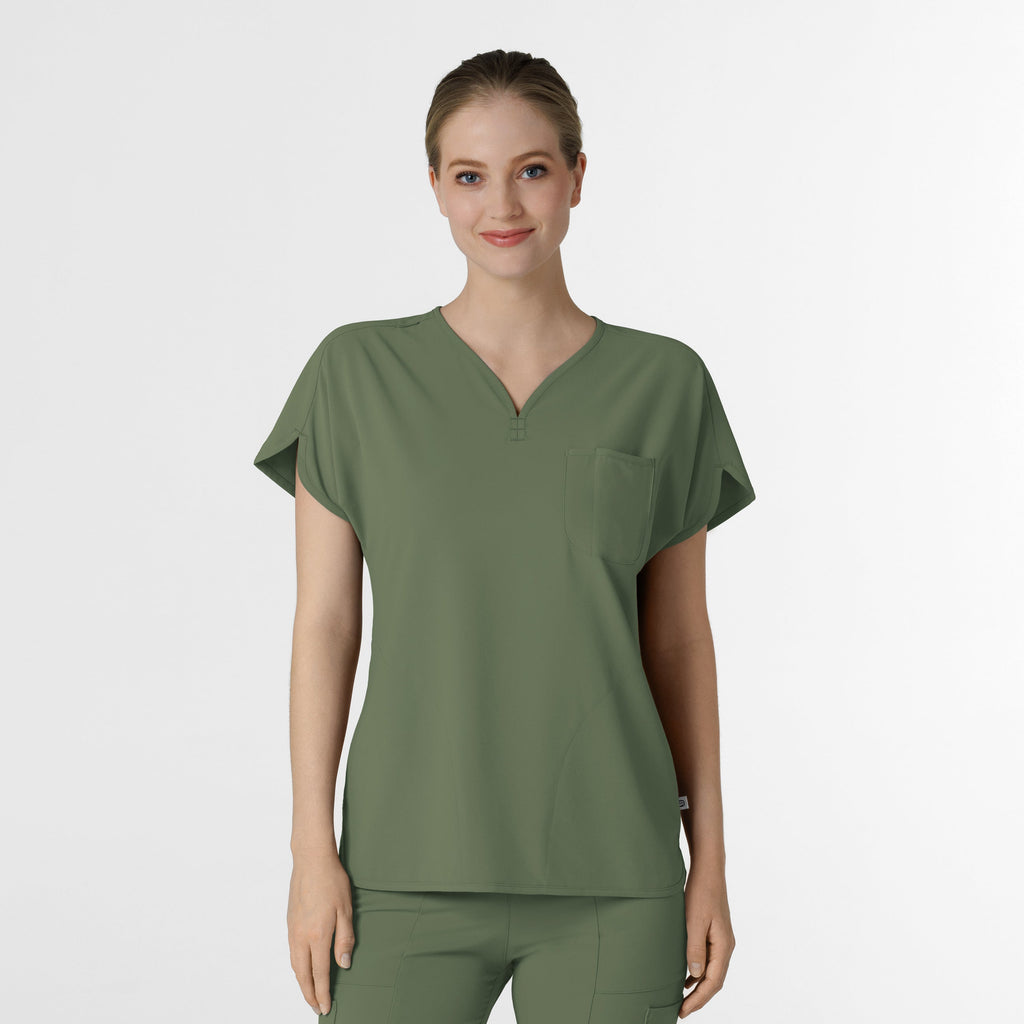 RENEW 6634 Dolman Scrub Top Olive