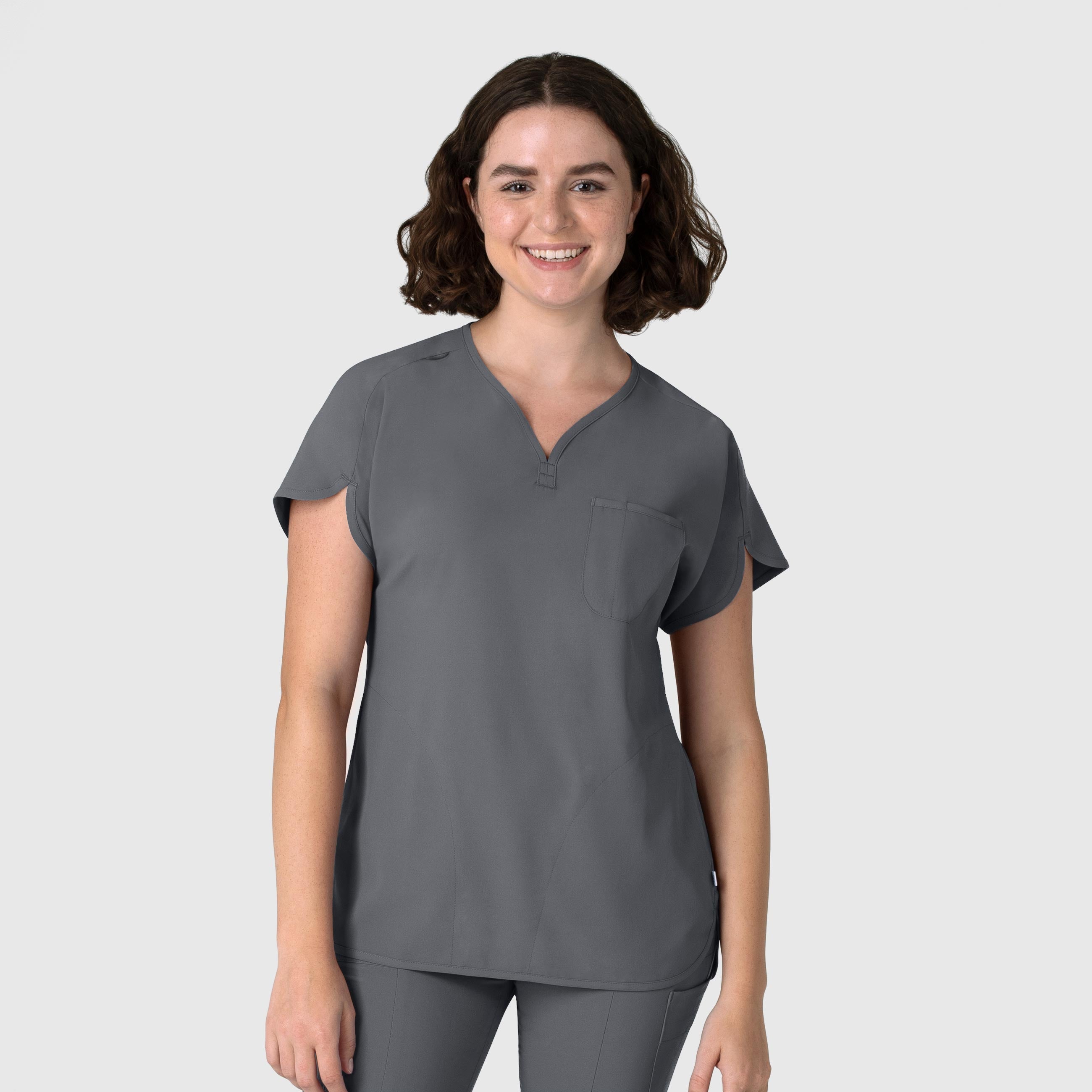 RENEW 6634 Dolman Scrub Top Pewter