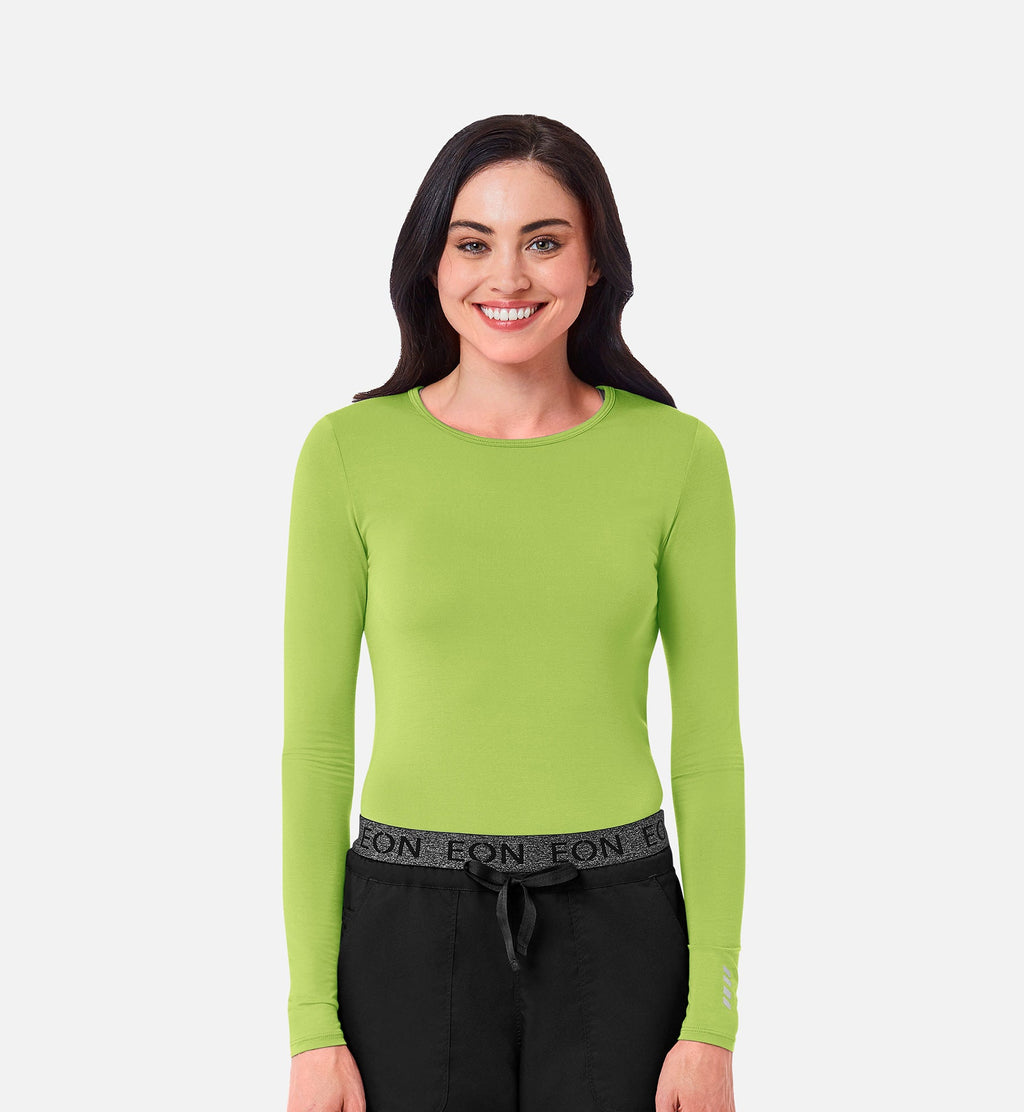 Knit 6709 Coolmax Long Sleeve Under Scrub Tee Apple