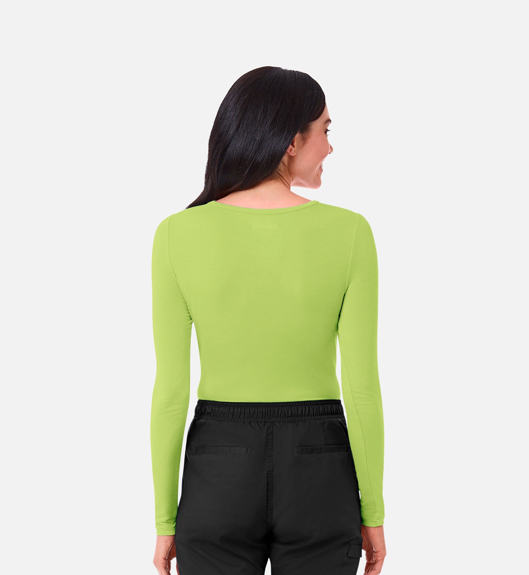 Knit 6709 Coolmax Long Sleeve Under Scrub Tee Apple