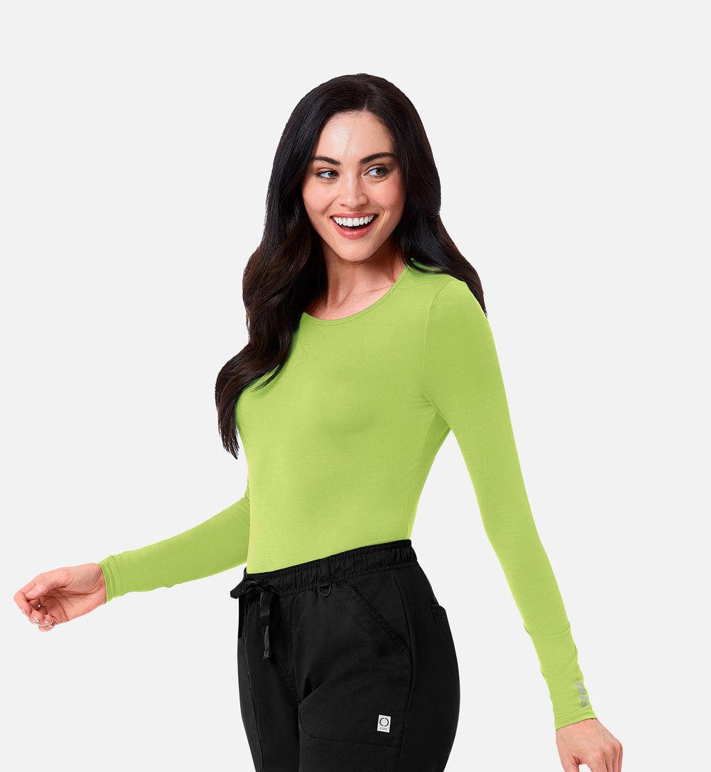 Knit 6709 Coolmax Long Sleeve Under Scrub Tee Apple