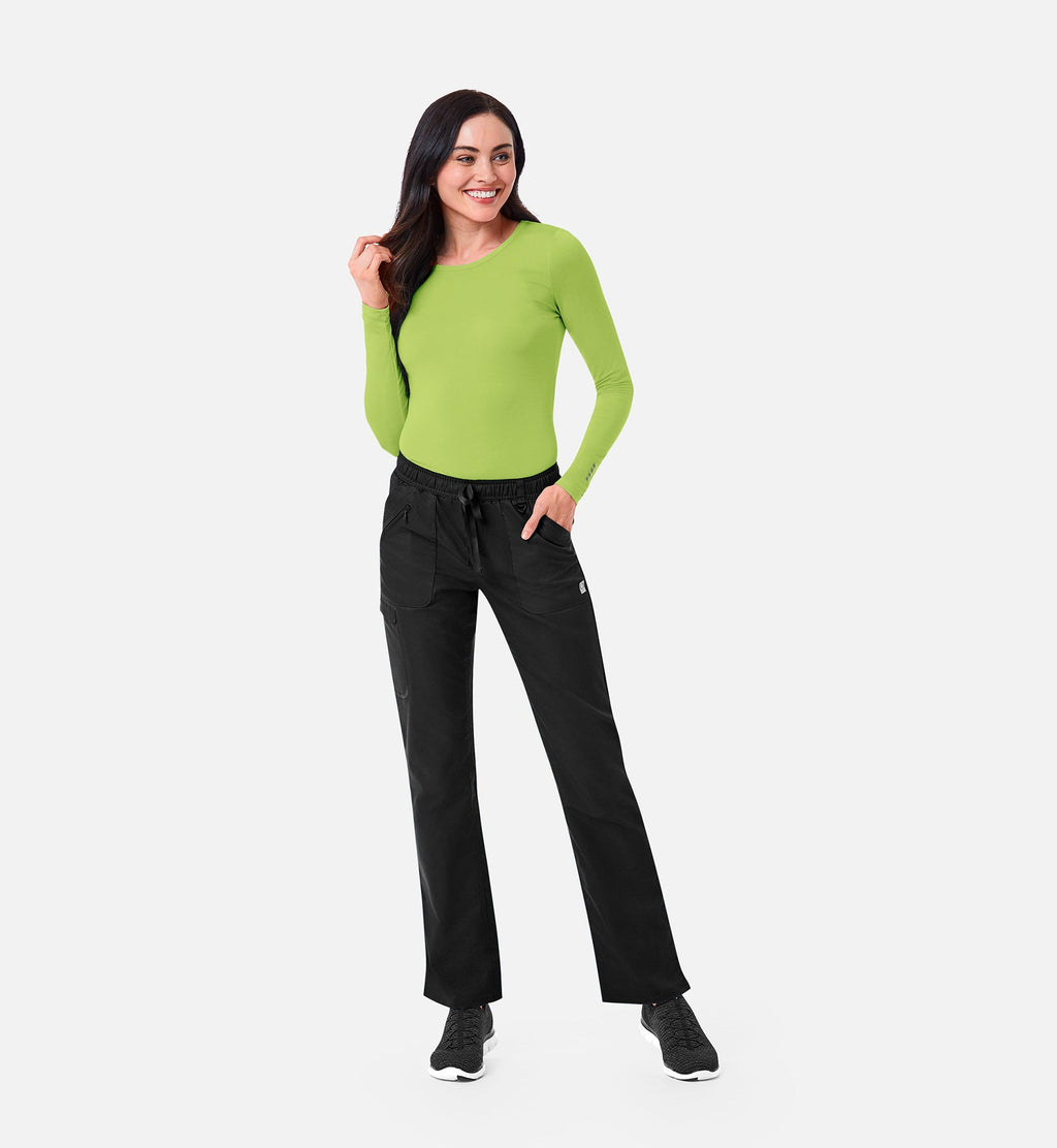 Knit 6709 Coolmax Long Sleeve Under Scrub Tee Apple