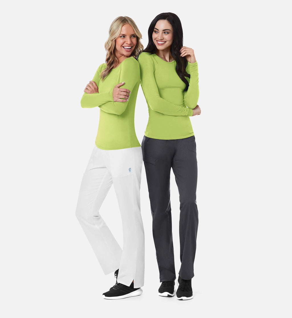Knit 6709 Coolmax Long Sleeve Under Scrub Tee Apple