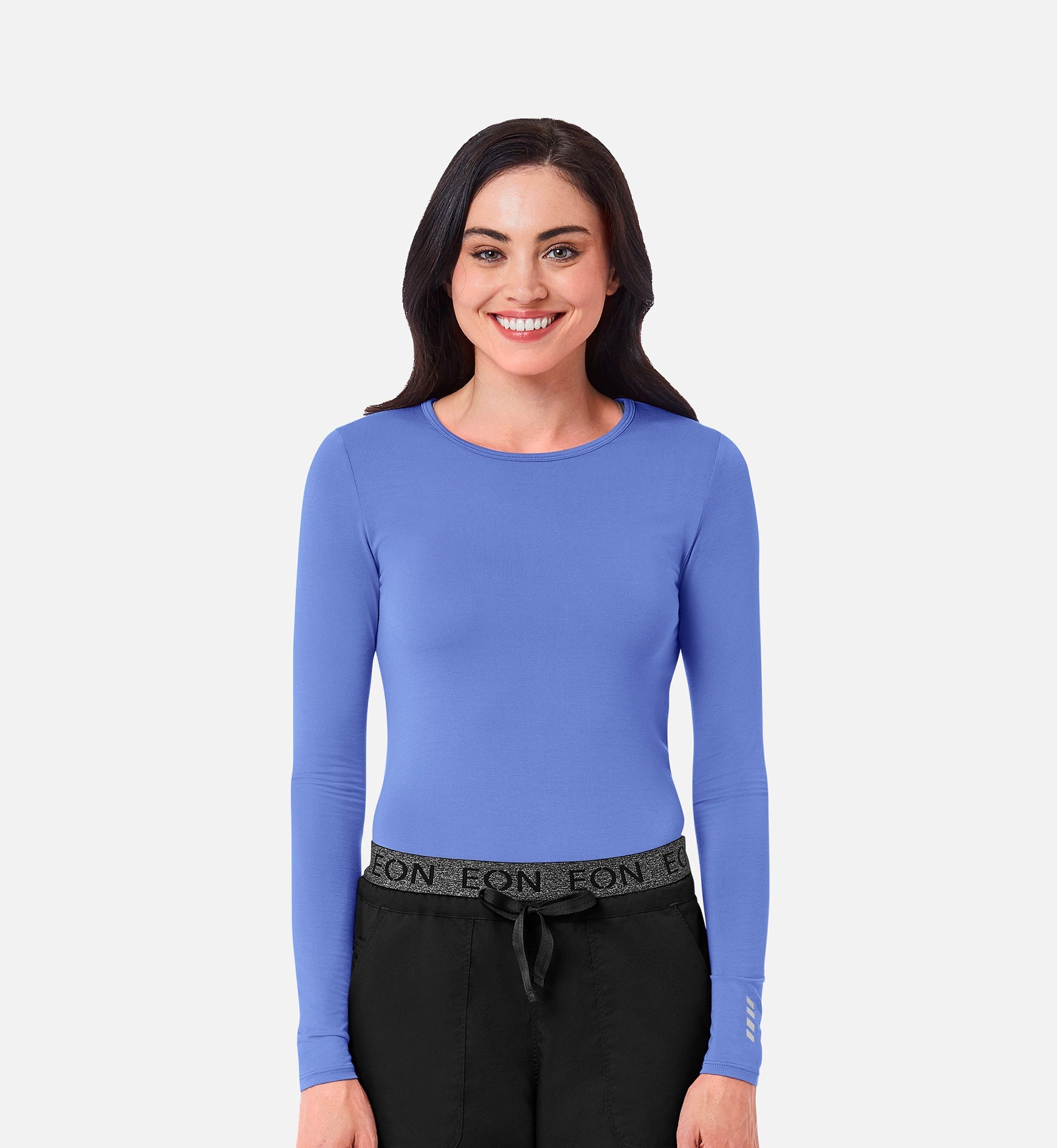 Knit 6709 Coolmax Long Sleeve Under Scrub Tee Ceil Blue