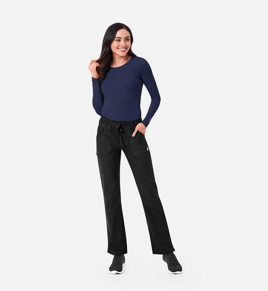 Knit 6709 Coolmax Long Sleeve Under Scrub Tee Navy