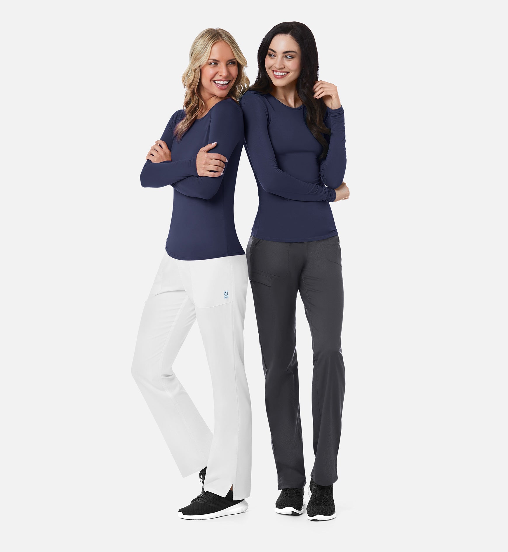 Knit 6709 Coolmax Long Sleeve Under Scrub Tee Navy