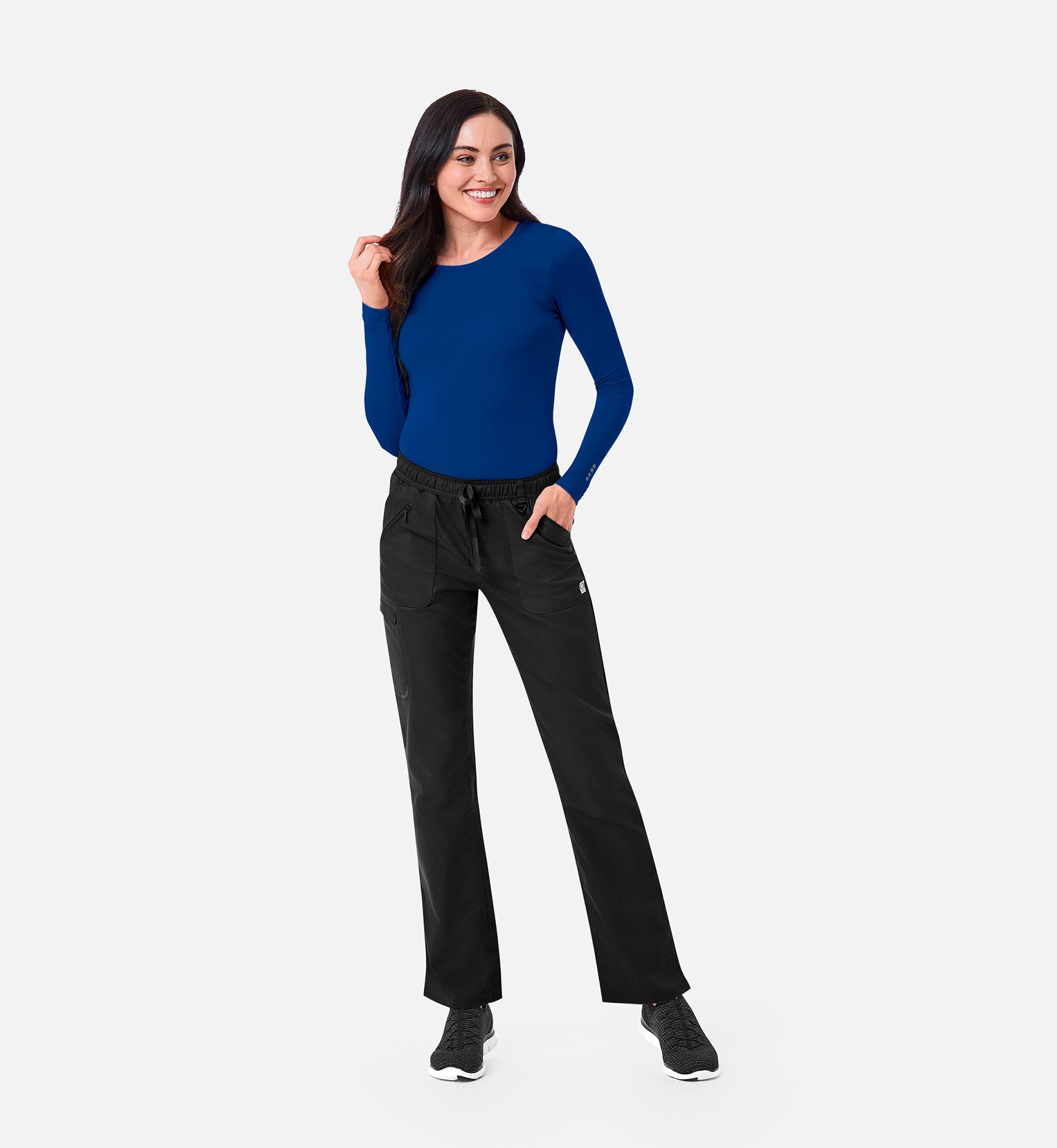 Knit 6709 Coolmax Long Sleeve Under Scrub Tee Royal Blue