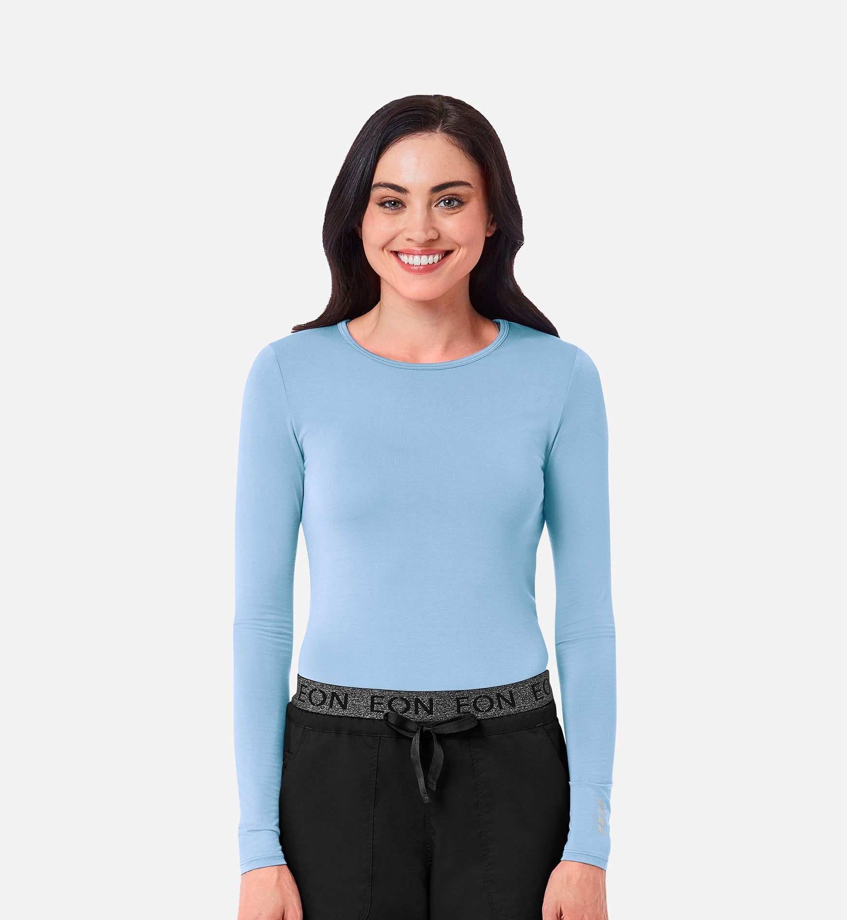 Knit 6709 Coolmax Long Sleeve Under Scrub Tee Sky Blue