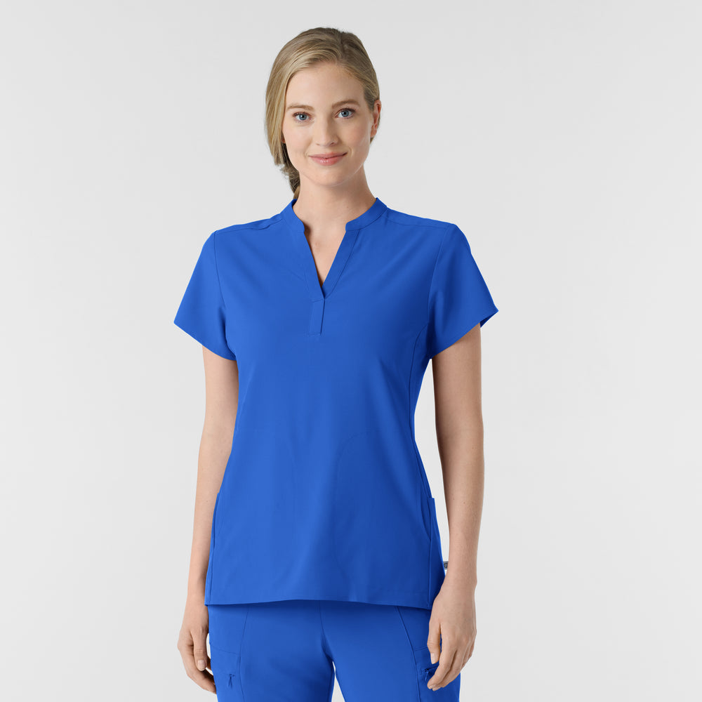 RENEW 6734 Mandarin Collar Scrub Top Royal
