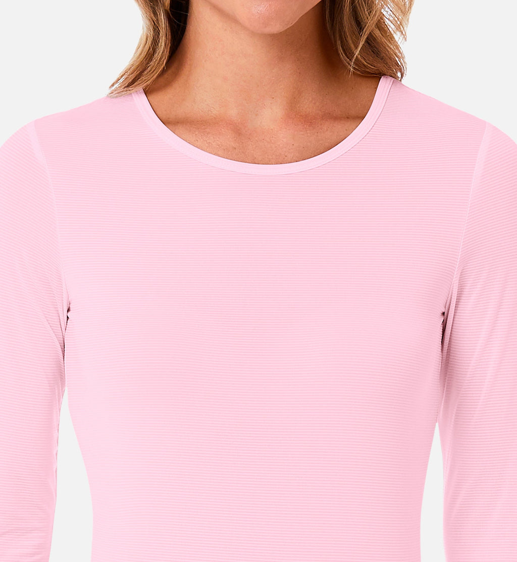 Knit 6809 Ladies Long Sleeve Under Scrub Tee Blush Pink