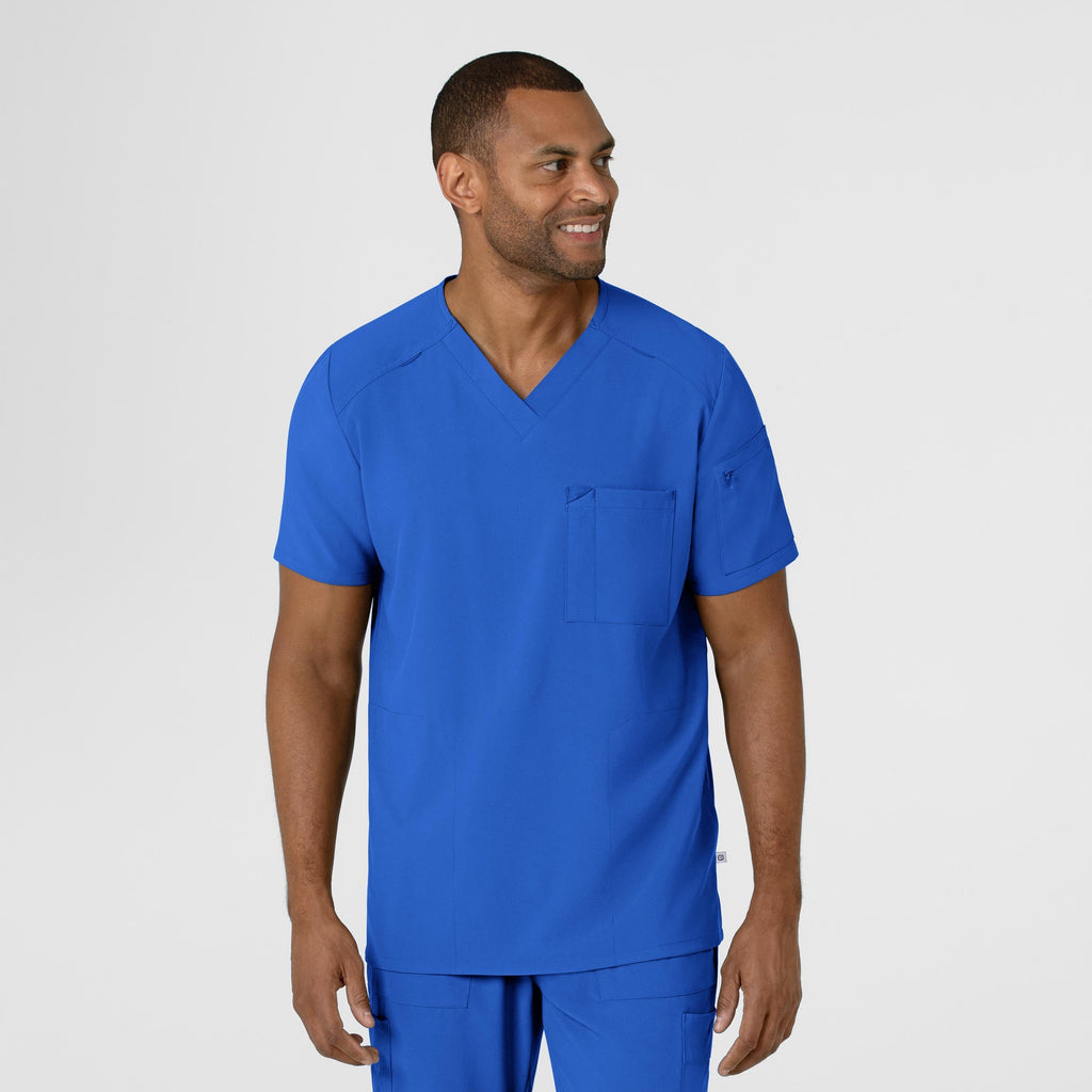 RENEW 6834 Men's V-Neck 5 Pocket Scrub Top Royal