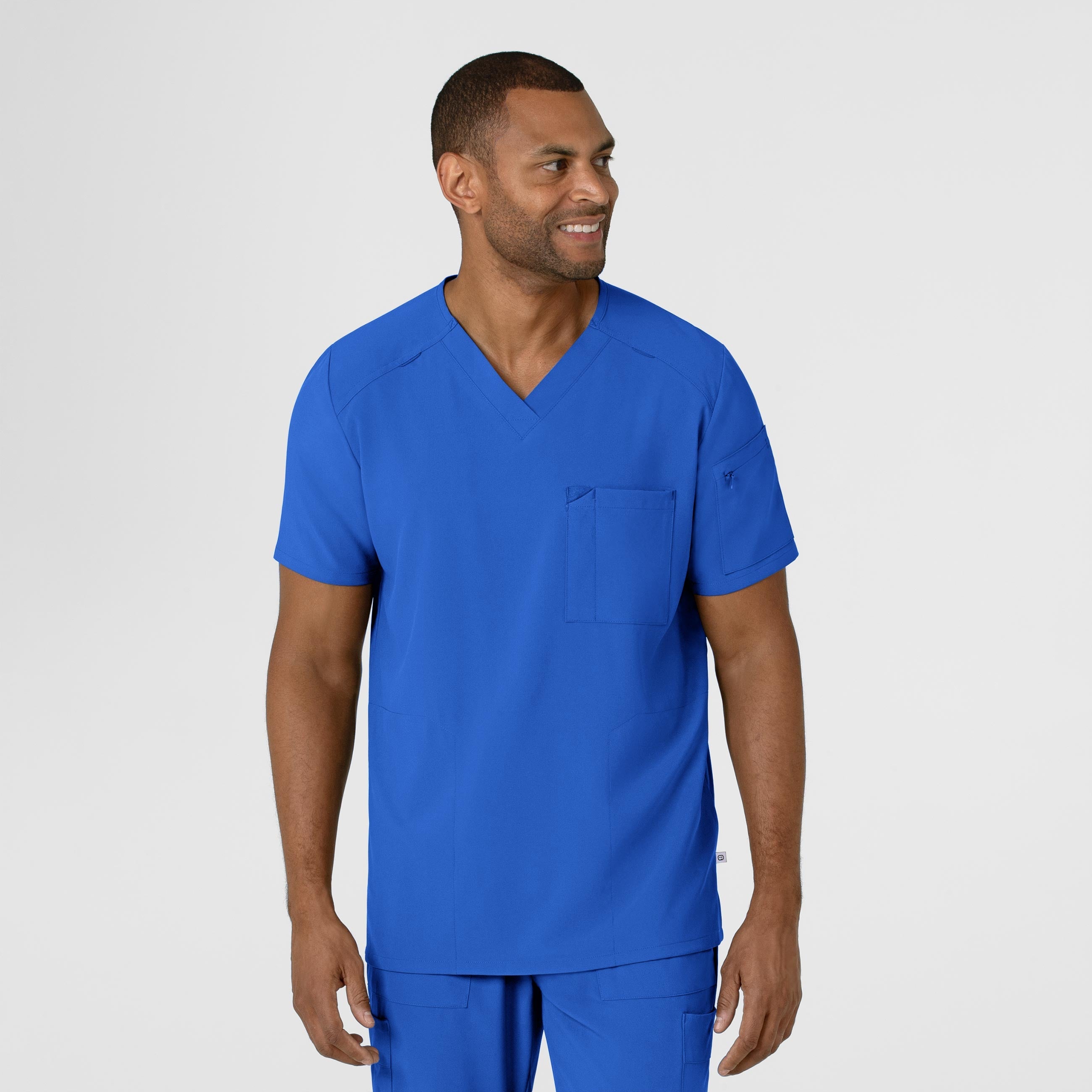 RENEW 6834 Men's V-Neck 5 Pocket Scrub Top Royal