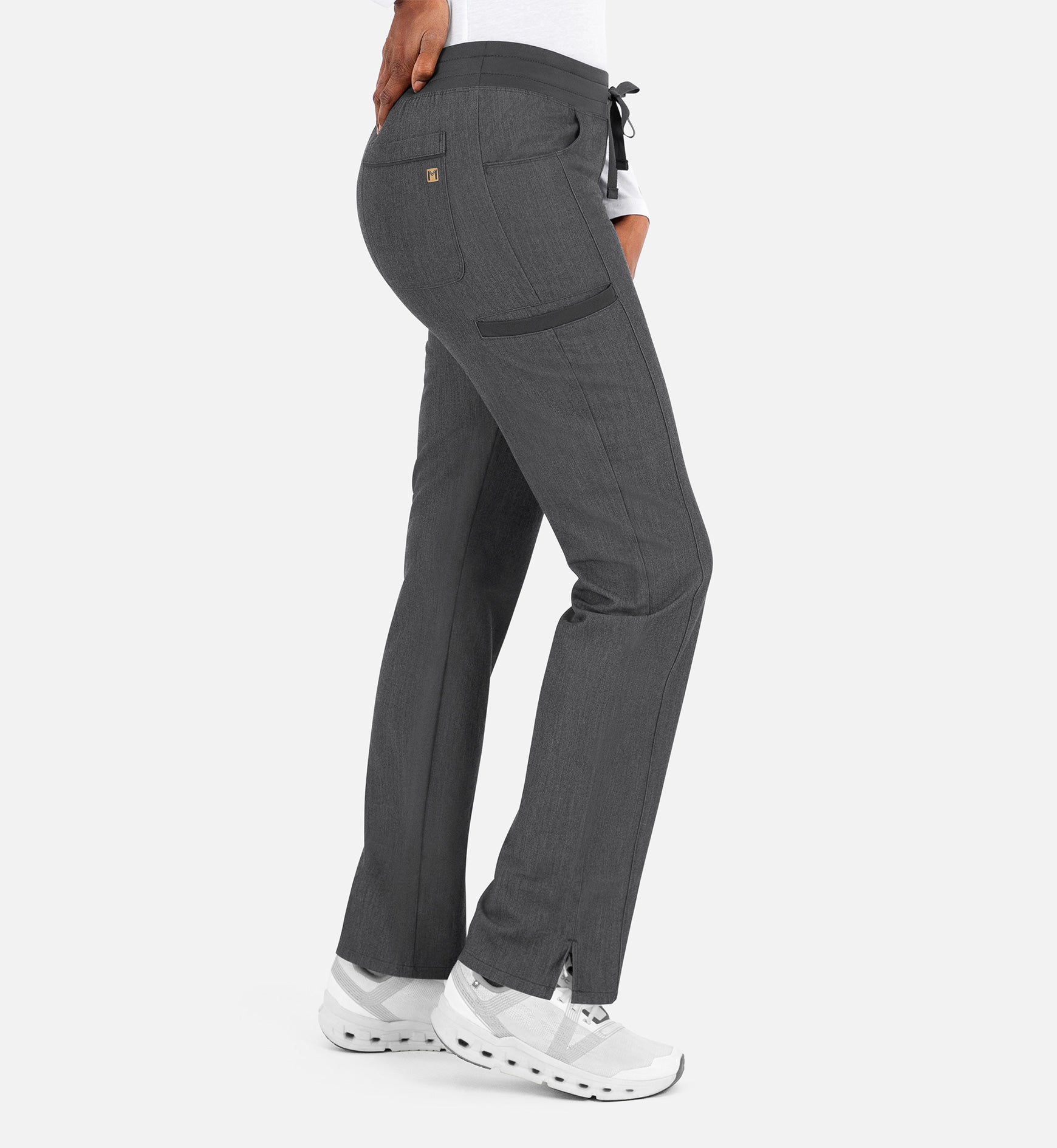 Matrix Pro 6901 Women's Yoga Waistband Tapered Pants Heather Grey