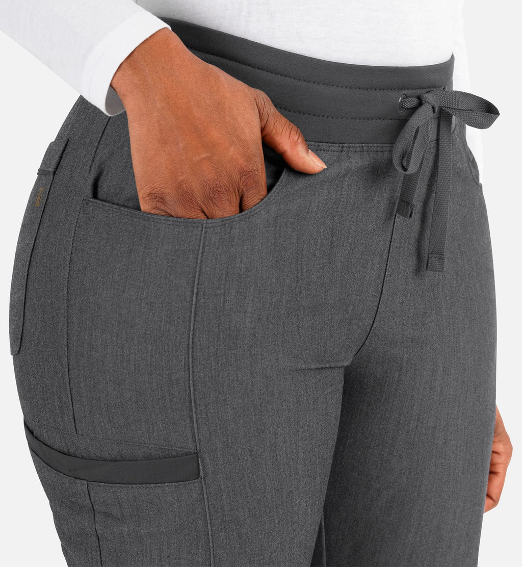 Matrix Pro 6901 Women's Yoga Waistband Tapered Pants Heather Grey