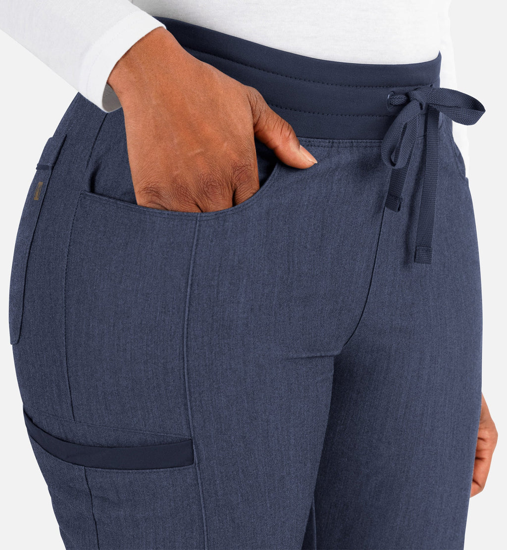 Matrix Pro 6901 Women's Yoga Waistband Tapered Pants Heather Navy