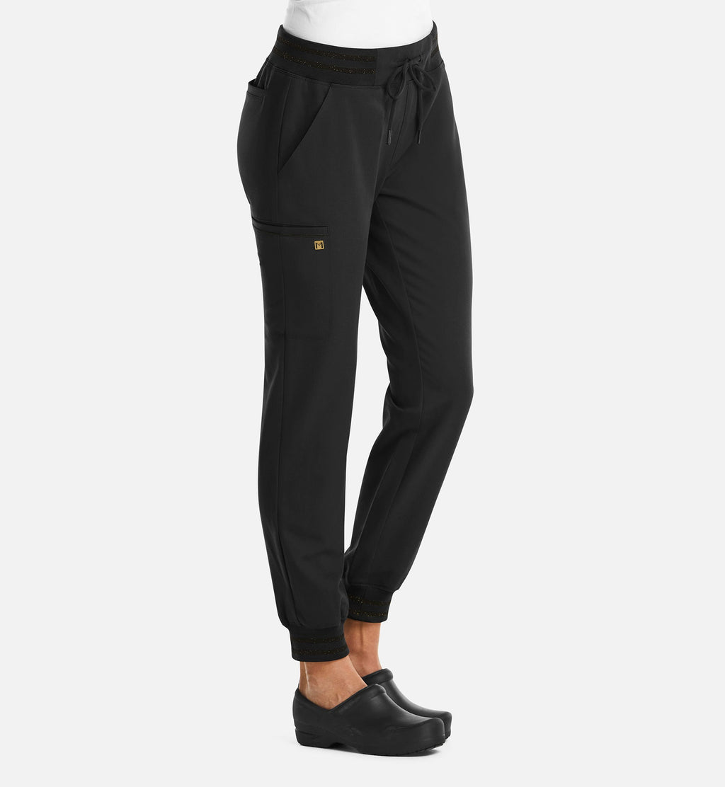 Matrix Pro 6902 Women's Full Waist Jogger With Metallic Detail Black