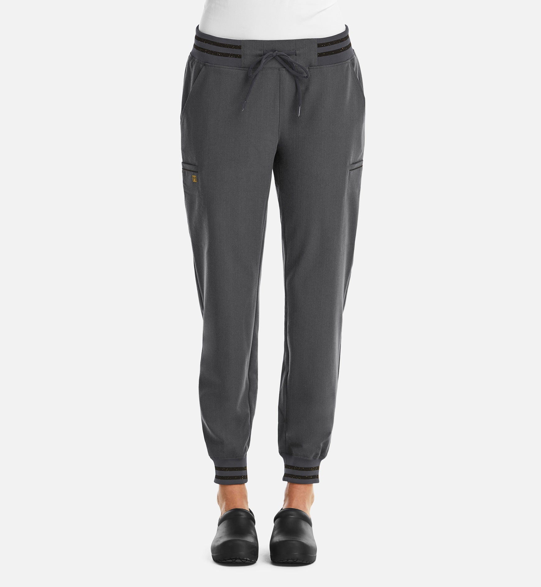 Matrix Pro 6902 Women's Full Waist Jogger With Metallic Detail Heather Grey