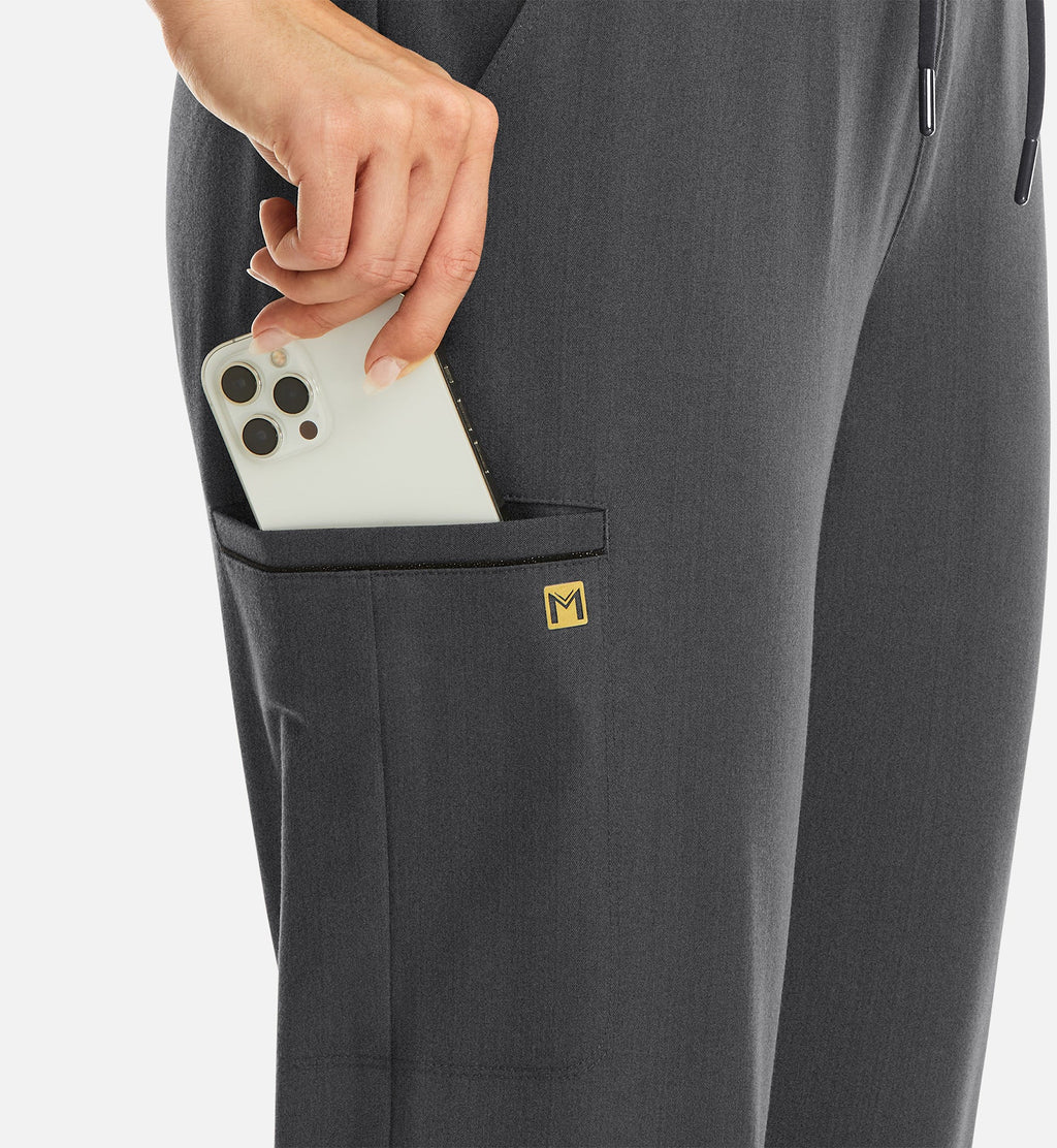 Matrix Pro 6902 Women's Full Waist Jogger With Metallic Detail Heather Grey
