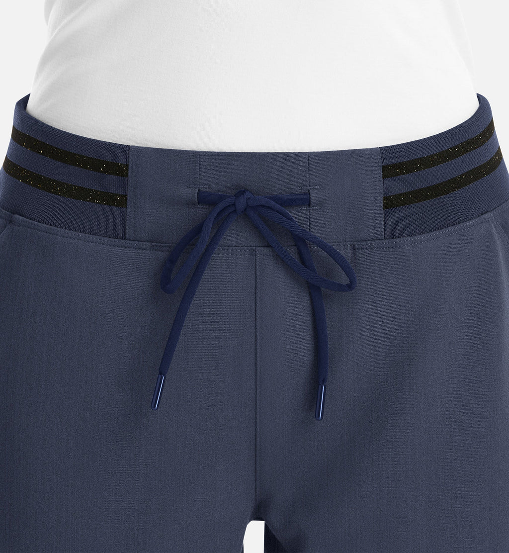 Matrix Pro 6902 Women's Full Waist Jogger With Metallic Detail Heather Navy