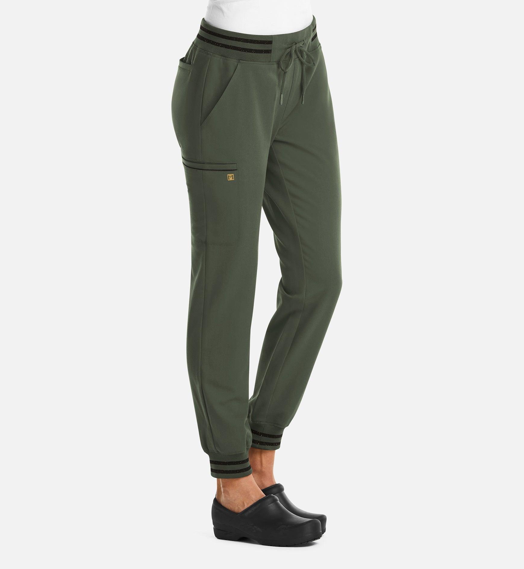 Matrix Pro 6902 Women's Full Waist Jogger With Metallic Detail Olive