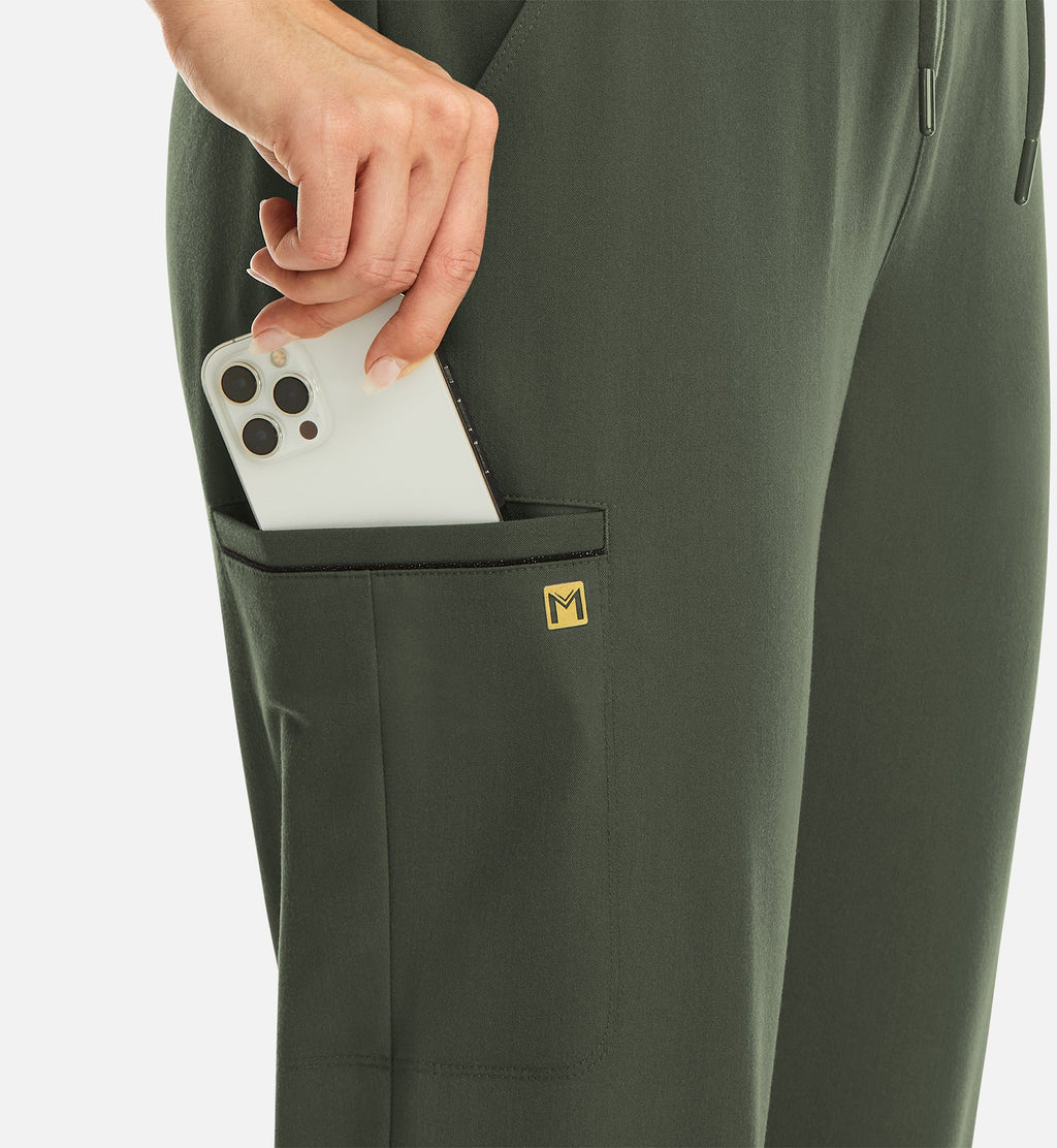 Matrix Pro 6902 Women's Full Waist Jogger With Metallic Detail Olive