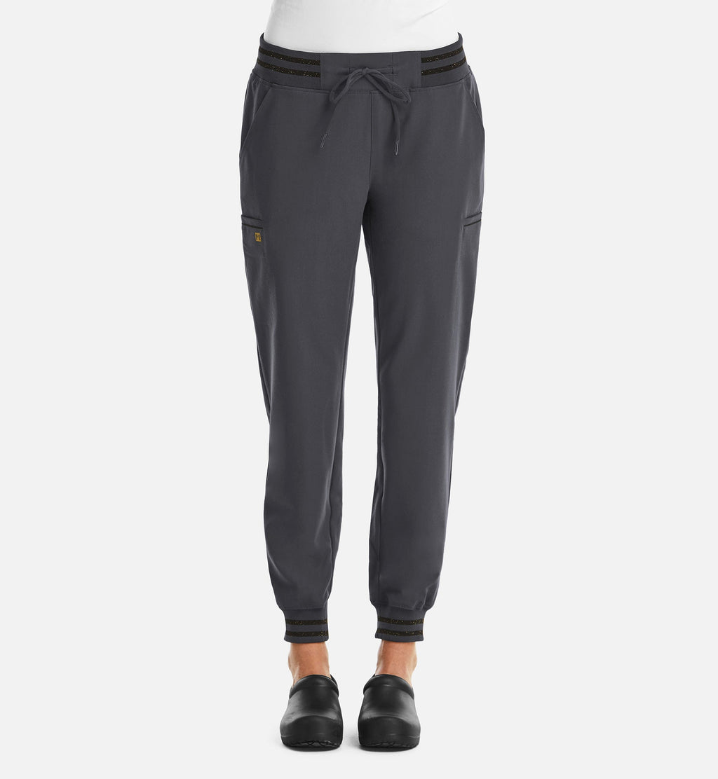 Matrix Pro 6902 Women's Full Waist Jogger With Metallic Detail Pewter