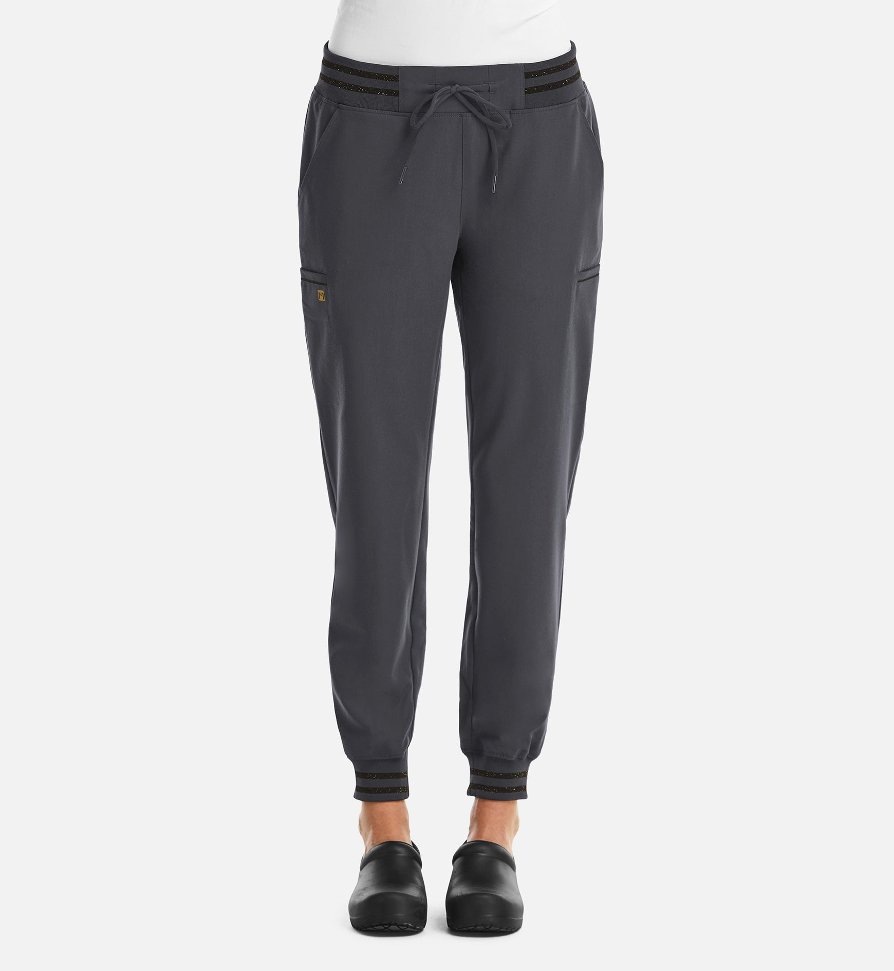 Matrix Pro 6902 Women's Full Waist Jogger With Metallic Detail Pewter