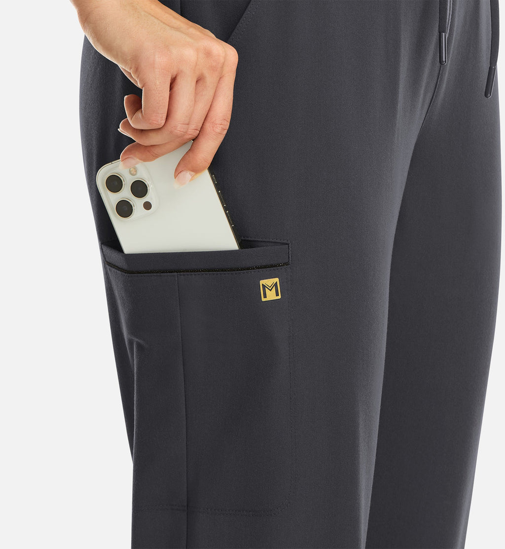 Matrix Pro 6902 Women's Full Waist Jogger With Metallic Detail Pewter