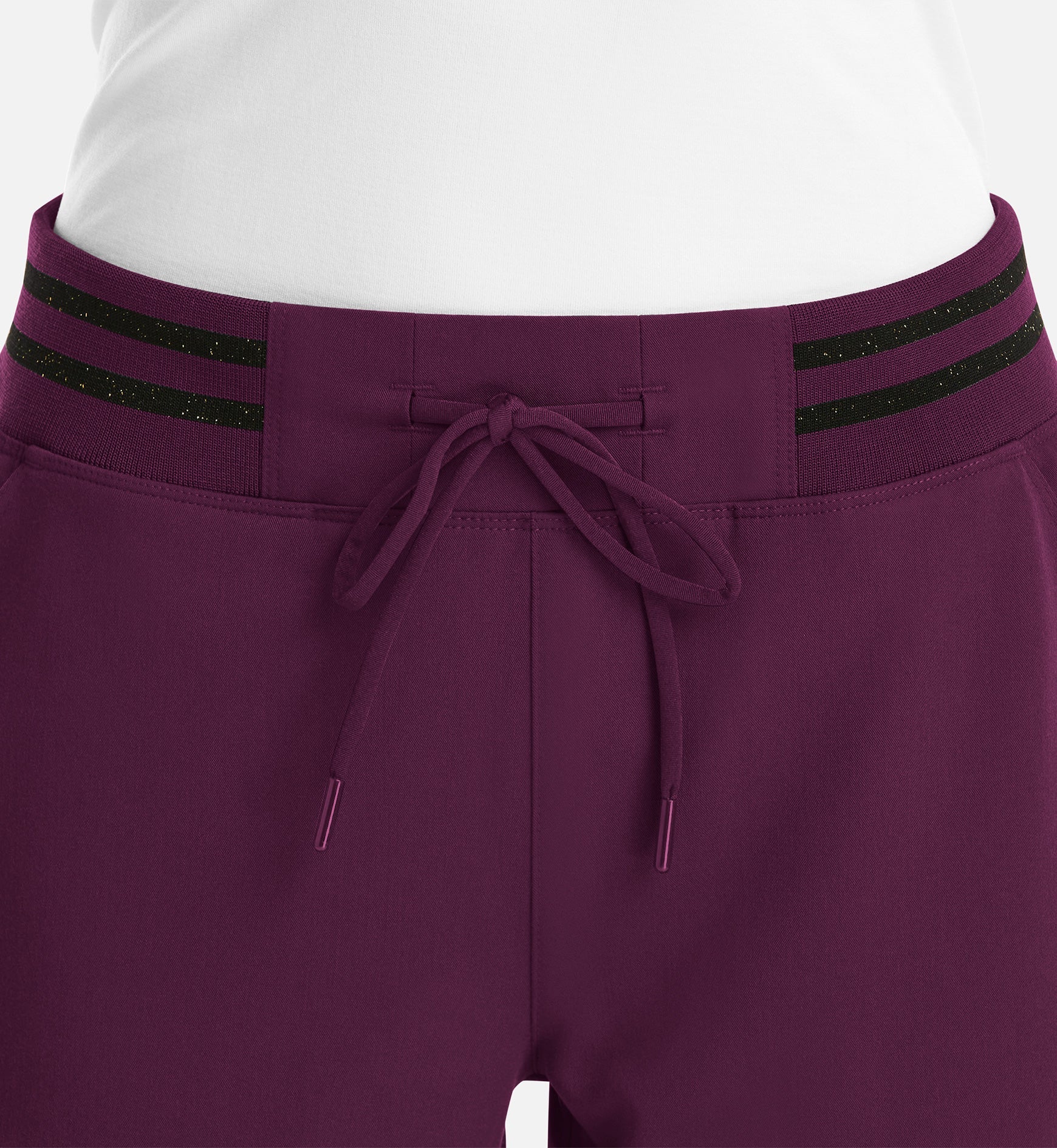 Matrix Pro 6902 Women's Full Waist Jogger With Metallic Detail Wine