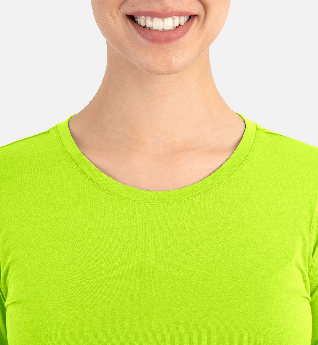 Bestee 6909 Women's Basic Long Sleeve Underscrub Tee Acid Lime