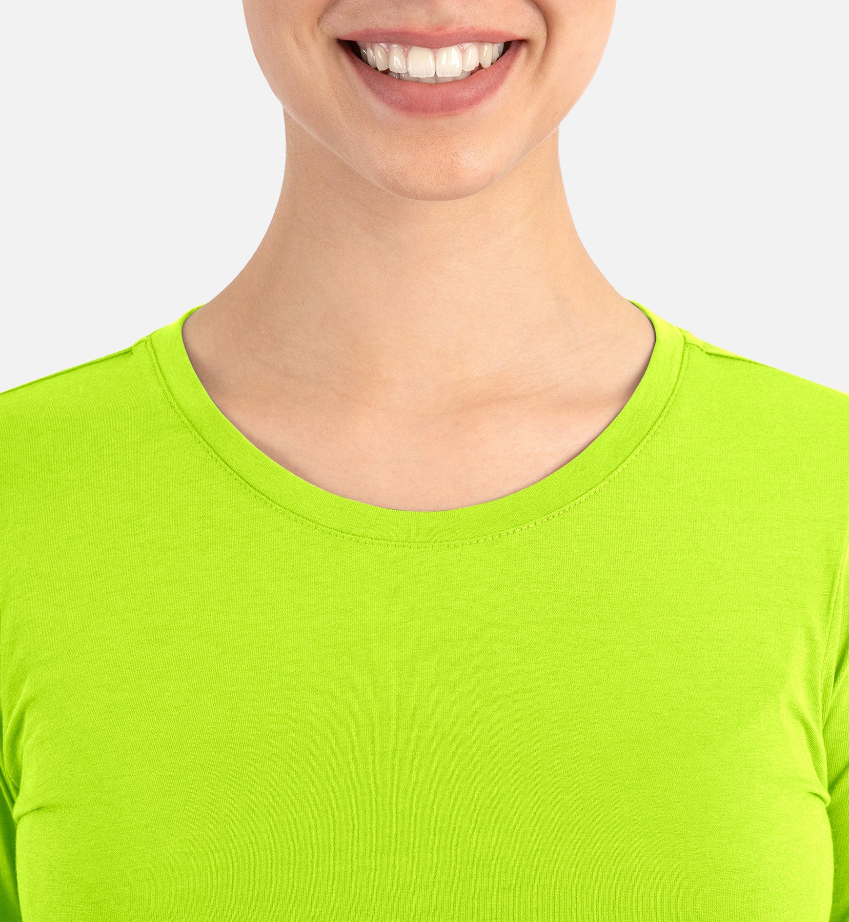 Bestee 6909 Women's Basic Long Sleeve Underscrub Tee Acid Lime