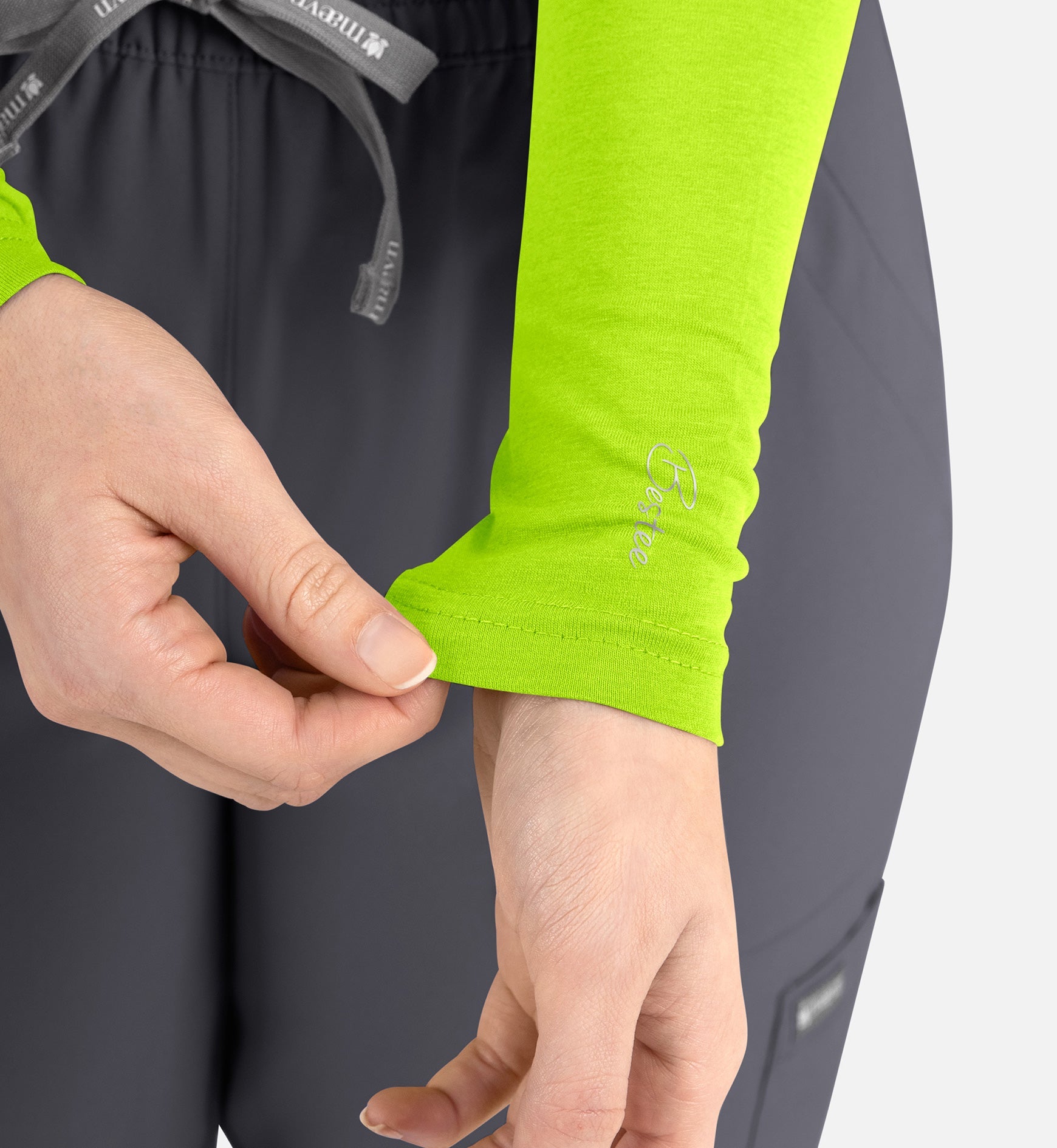 Bestee 6909 Women's Basic Long Sleeve Underscrub Tee Acid Lime