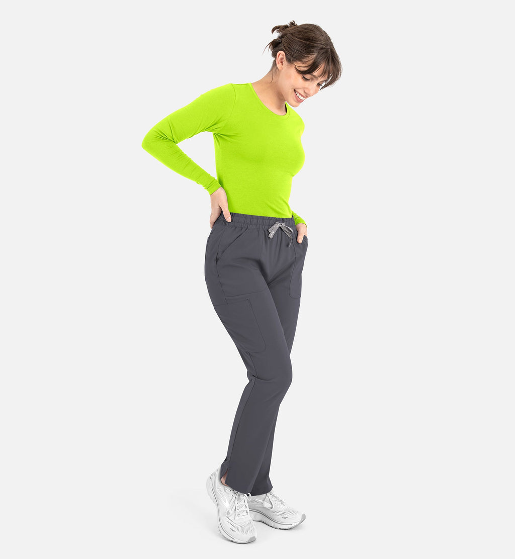 Bestee 6909 Women's Basic Long Sleeve Underscrub Tee Acid Lime