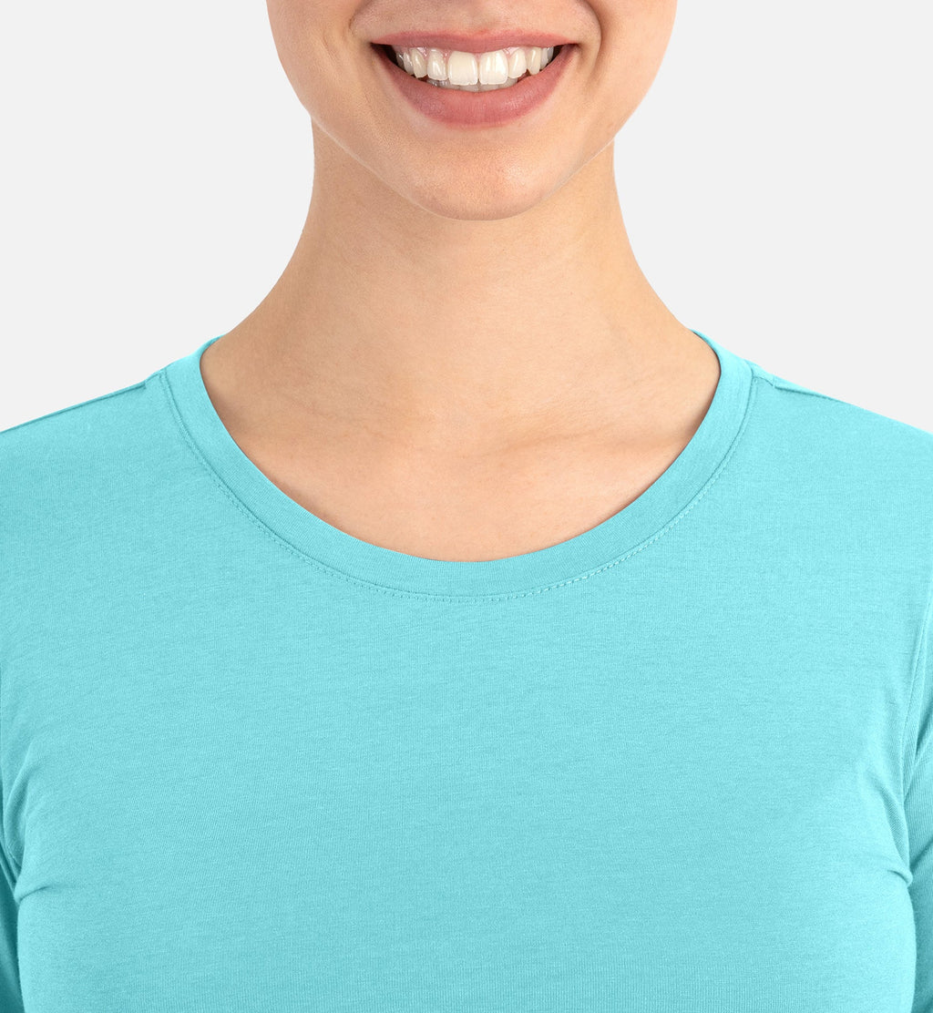 Bestee 6909 Women's Basic Long Sleeve Underscrub Tee Aquamarine