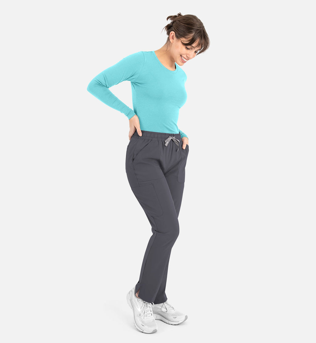 Bestee 6909 Women's Basic Long Sleeve Underscrub Tee Aquamarine