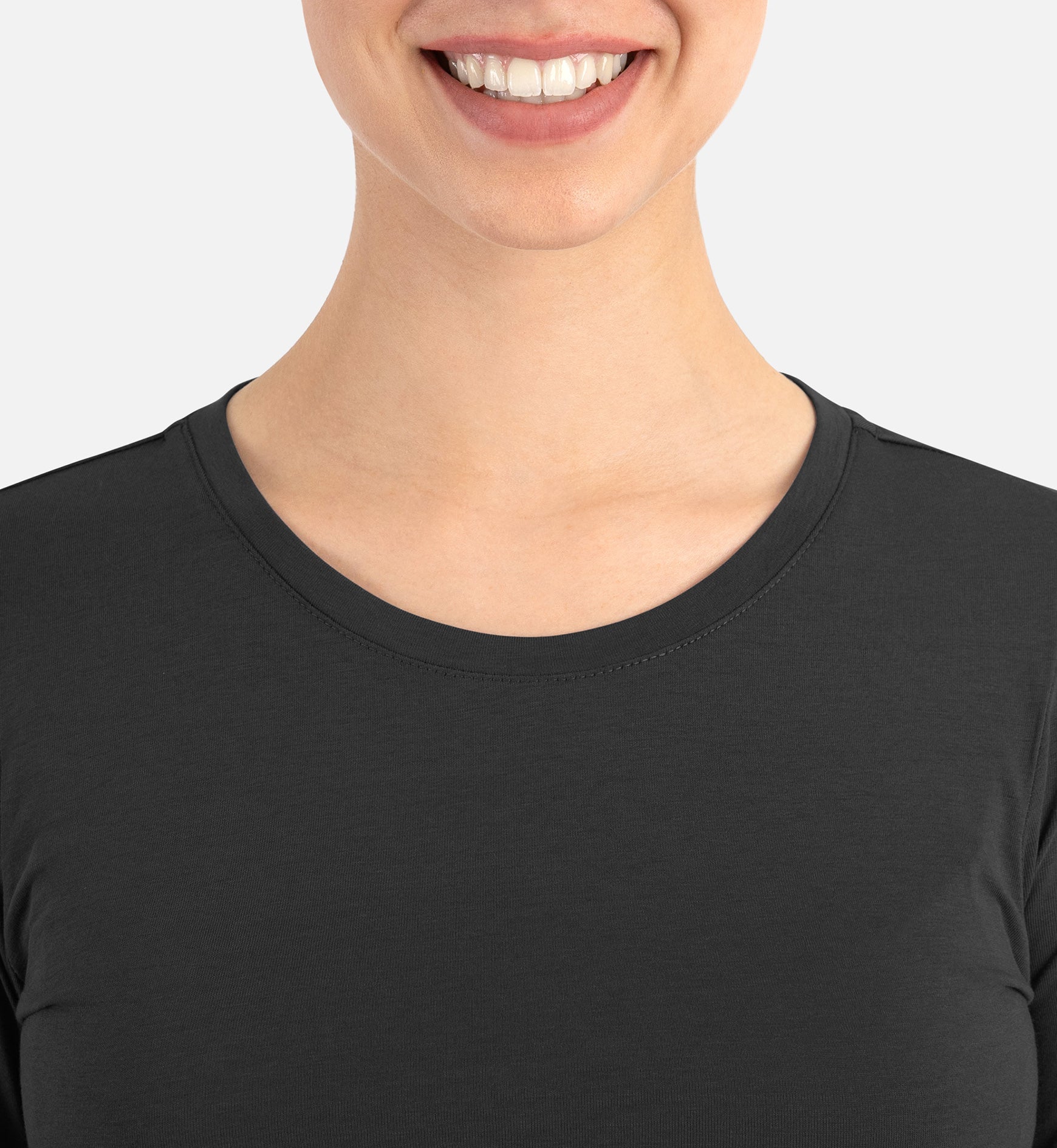 Bestee 6909 Women's Basic Long Sleeve Underscrub Tee Black