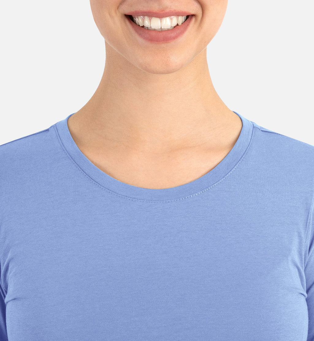 Bestee 6909 Women's Basic Long Sleeve Underscrub Tee Ceil Blue