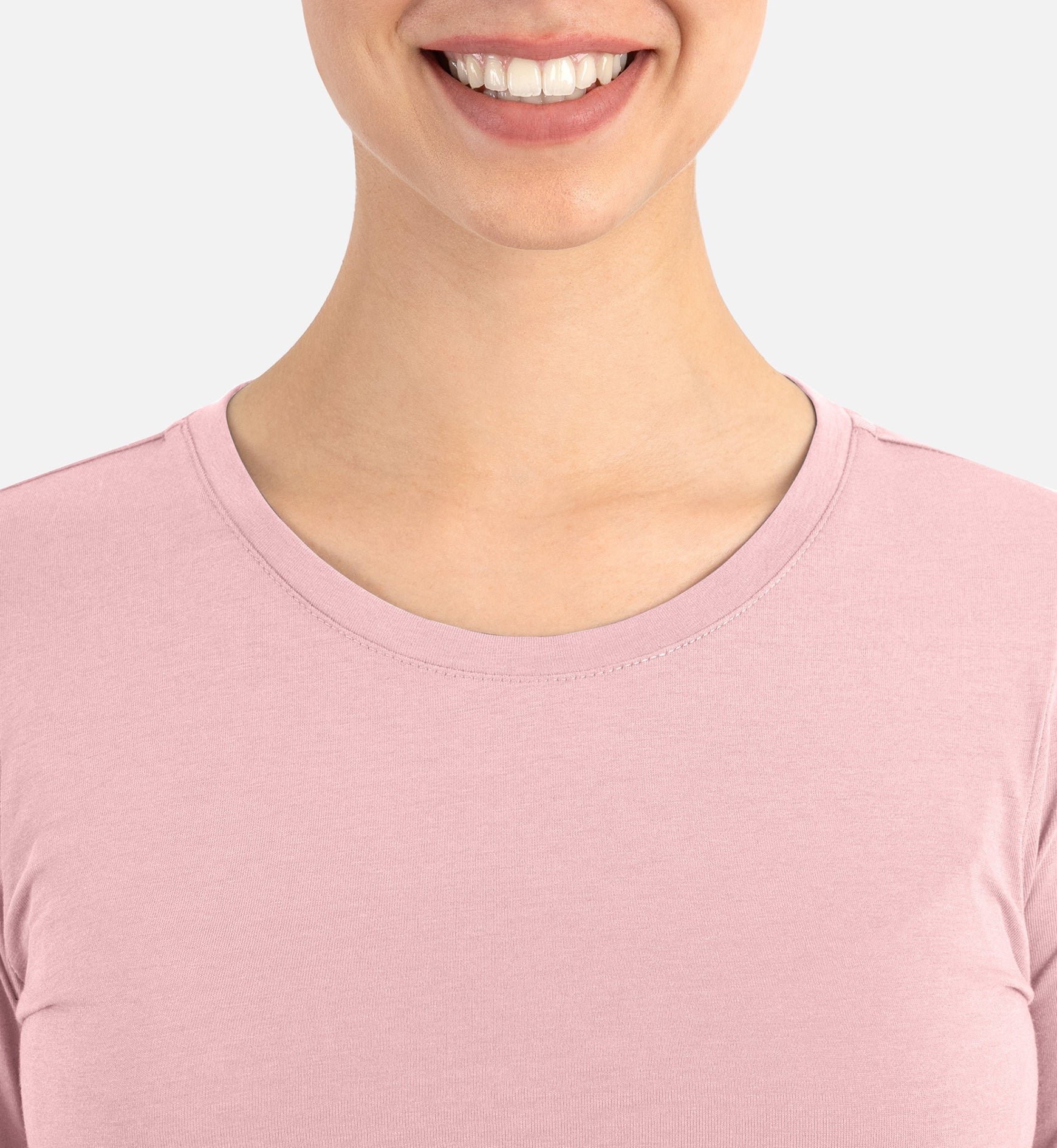 Bestee 6909 Women's Basic Long Sleeve Underscrub Tee Light Mauve