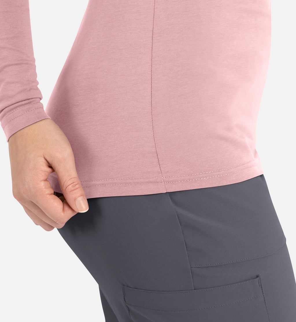 Bestee 6909 Women's Basic Long Sleeve Underscrub Tee Light Mauve