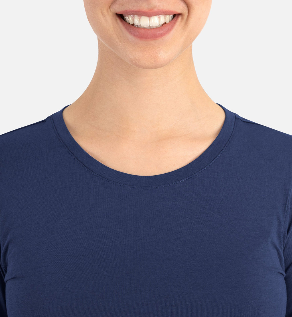 Bestee 6909 Women's Basic Long Sleeve Underscrub Tee Navy
