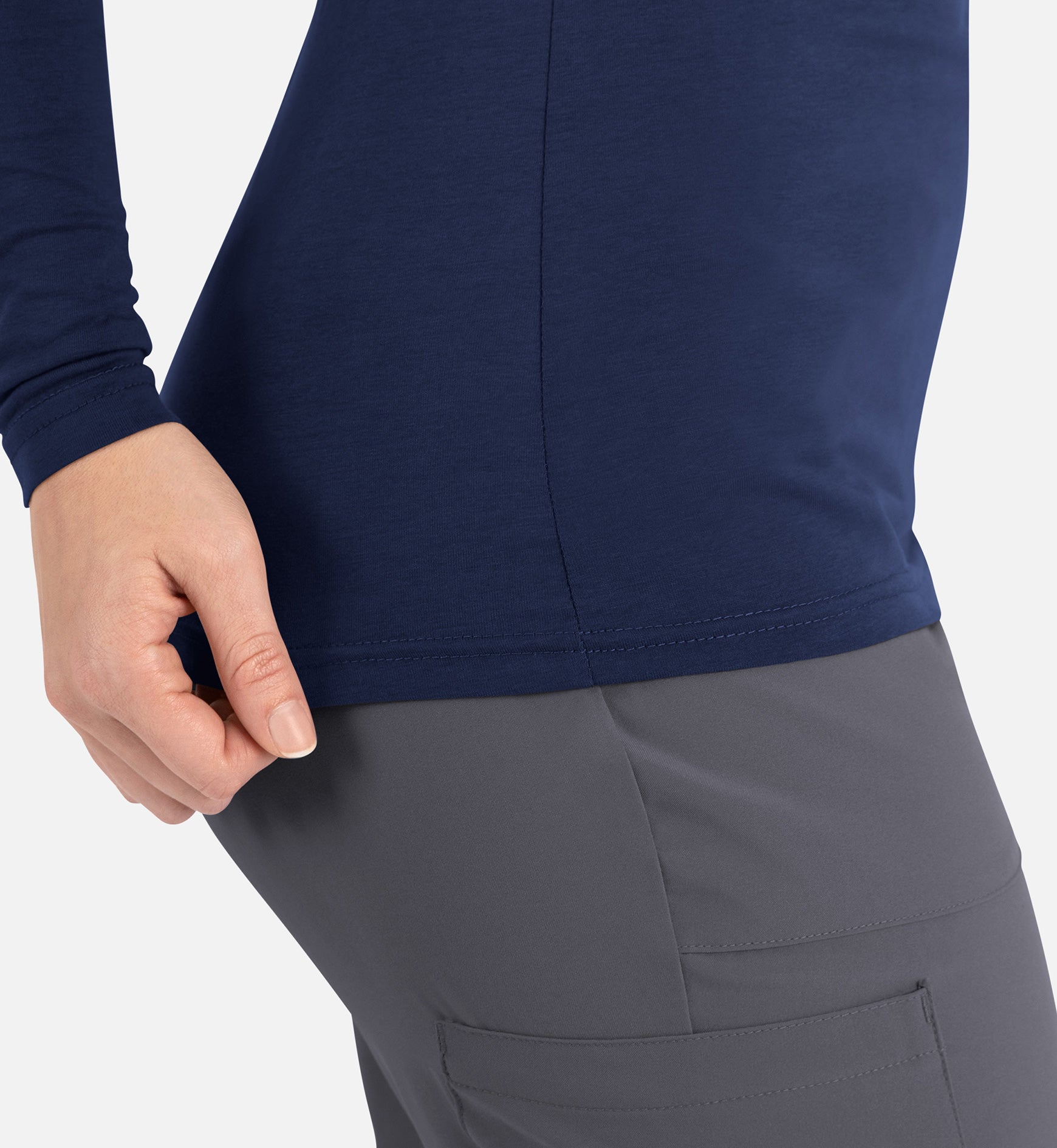 Bestee 6909 Women's Basic Long Sleeve Underscrub Tee Navy