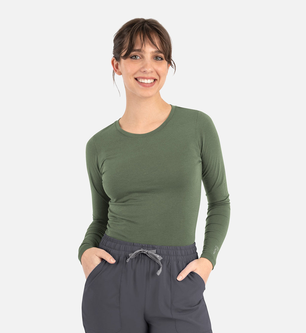 Bestee 6909 Women's Basic Long Sleeve Underscrub Tee Olive